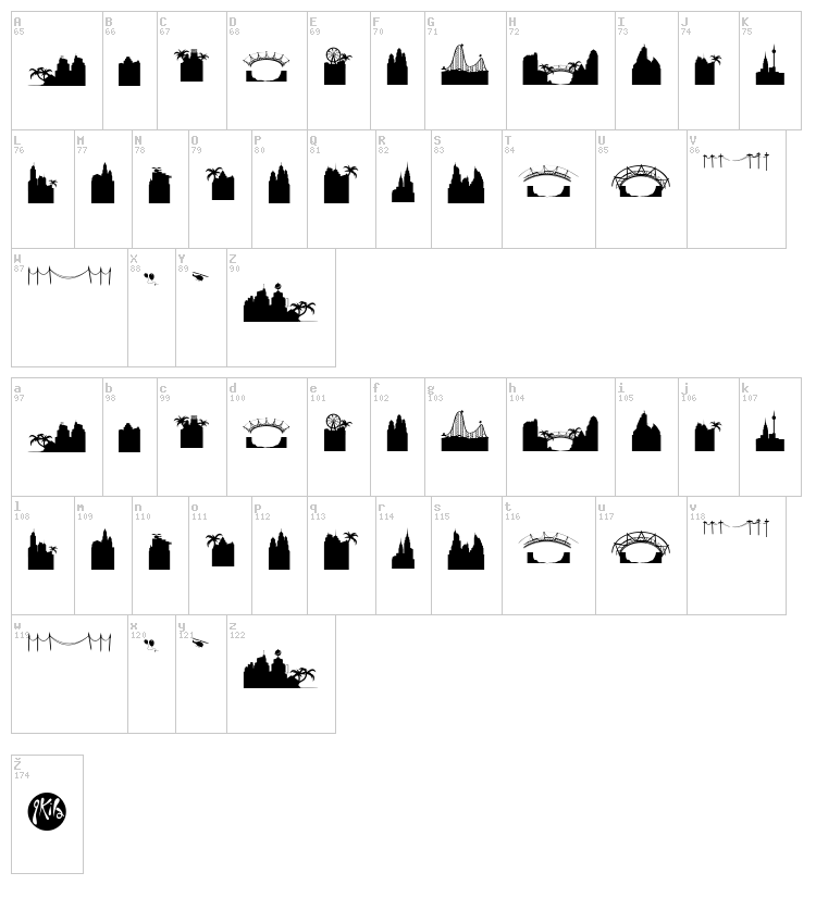Good Life font map